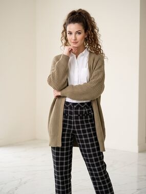 Vans Black & White Chino Grid Plaid Straight Leg Office Chic Pants 26